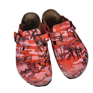 Birkenstock Papillio Red Faux Leather Slides Shoes EU 40 Women's US 9